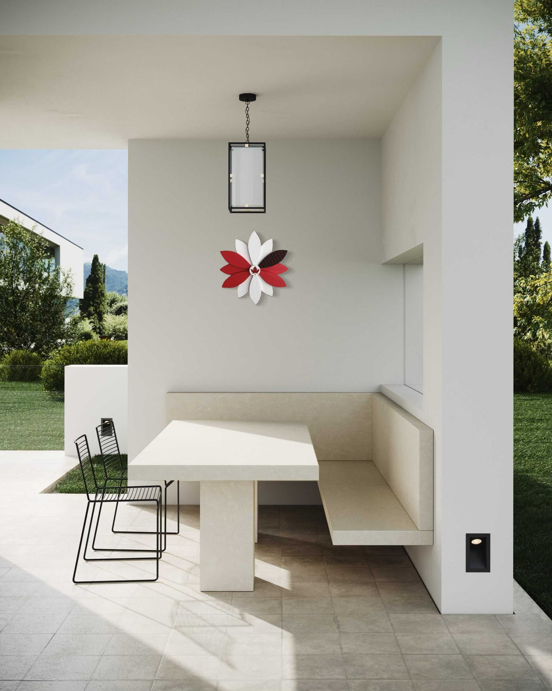 Canadian Wooden Flower Door Decoration | Maple Leaf Art