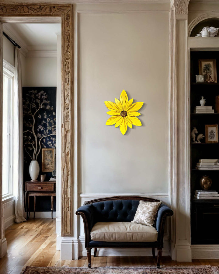 Hand-Painted Wood Sunflower | All-Season Home Decor