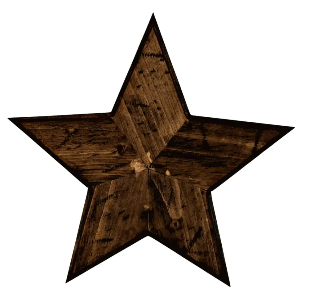 rustic dark stain star wall decor