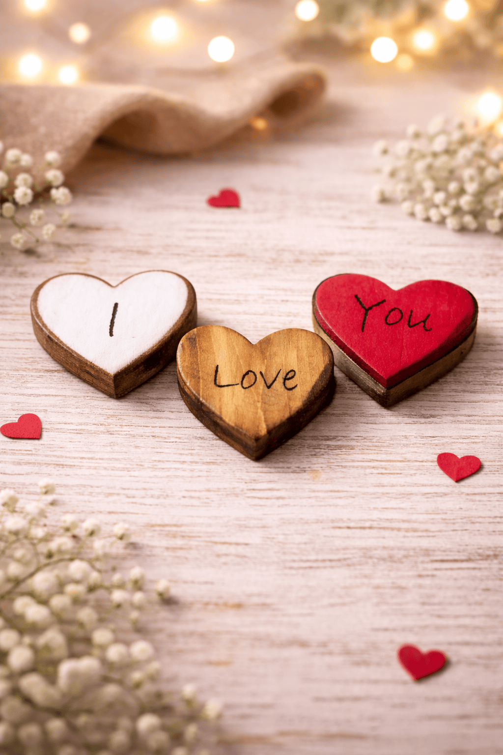 I Love You Wooden Pocket Hearts – Romantic Gifts &amp; Wedding Favors