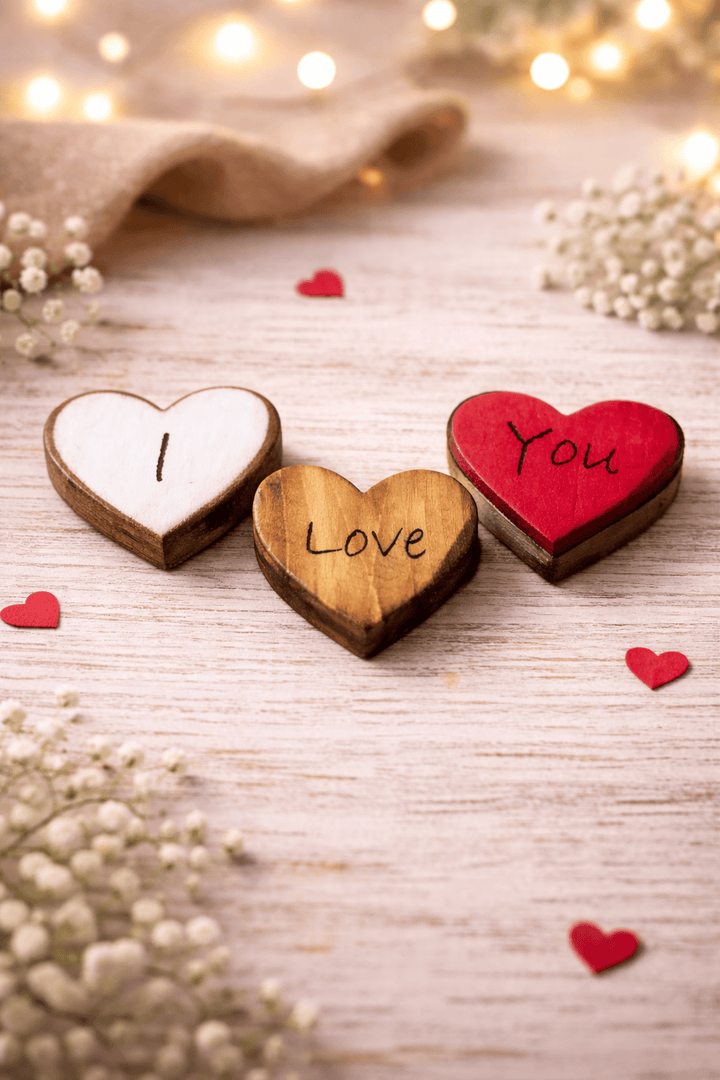 I Love You Wooden Pocket Hearts – Romantic Gifts &amp; Wedding Favors