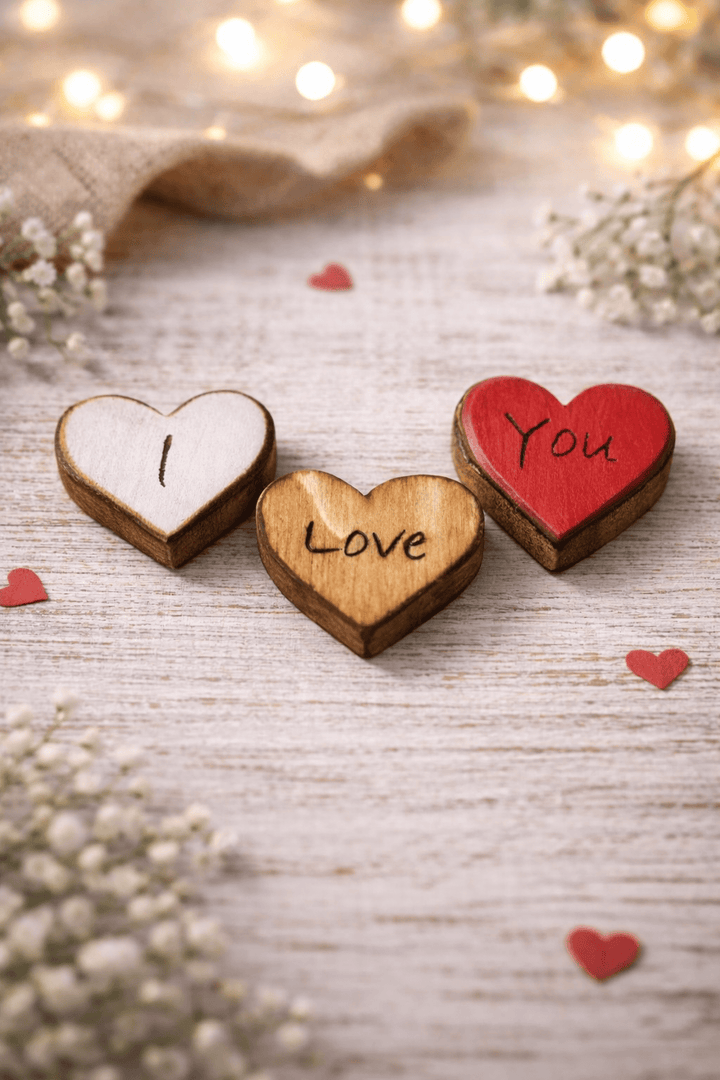 I Love You Wooden Pocket Hearts – Romantic Gifts &amp; Wedding Favors