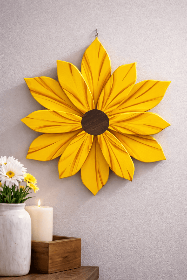 16" Wooden Sunflower Wall &amp; Door Decor | Handmade in Nova Scotia