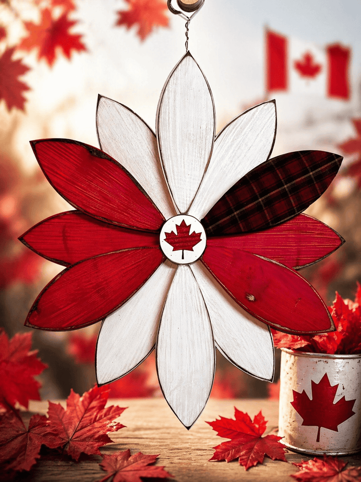 Canadian Maple Leaf Wood Flower - Canada Day Decor - Made in NS