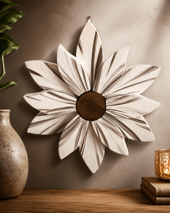 Handcrafted Wooden Flower Wall Art - Outdoor Garden Decor | Canadian Made