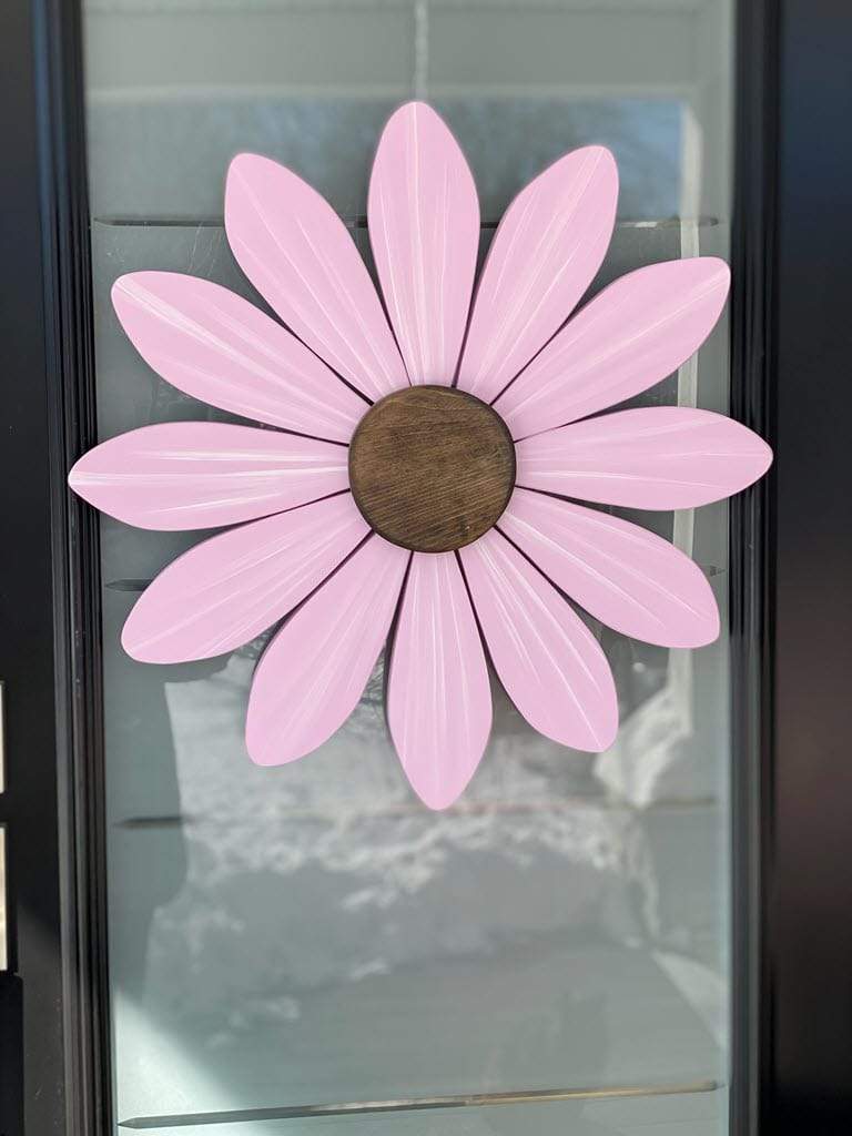 Wooden Flower Art - Door Decoration-Sofia Daisy Pink - Atlantic Wood N Wares Co LTD. Home & Garden>Home Décor