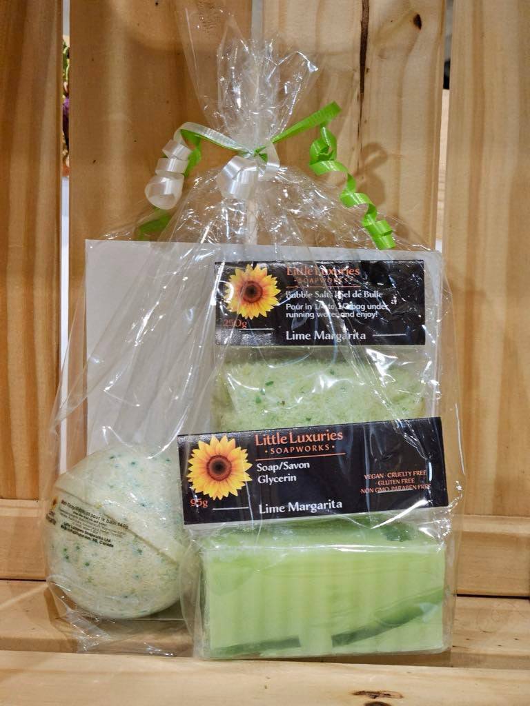 Gift Bag for Luxury Self-Care – Soap, Bath Bomb, & Bubble Salts
