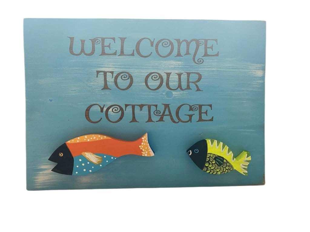  Atlantic Wood N Wares  Home Decor>Wall Decor>Wall Hangings How to Create a Country-Style Atmosphere with a Folk Art Sign welcomcott02