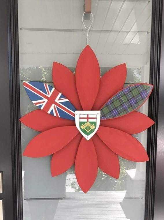Atlantic Wood N Wares Home & Garden>Home Décor 24 in Tartan Ontario Show Your Provincial Pride with a Handcrafted Wooden Flower Art