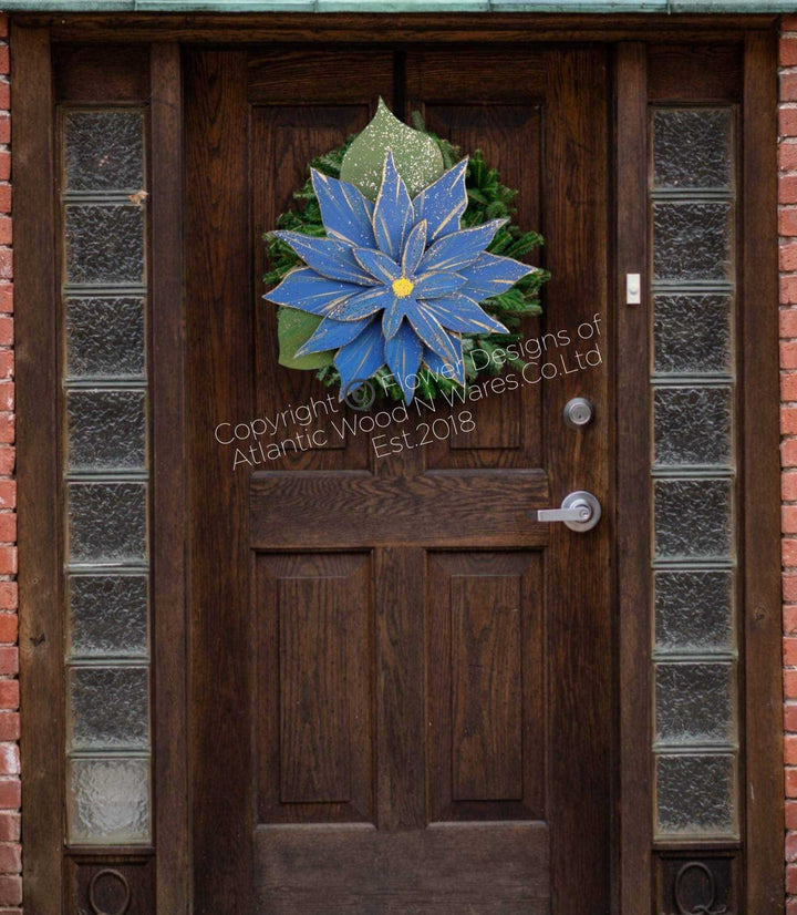Atlantic Wood N Wares Home & Garden>Home Décor>Wall Decor>Wall Hangings 14.5"×14.5" / Blue The Poinsettia:A Beautiful and Unique Way to Celebrate the Holiday Season