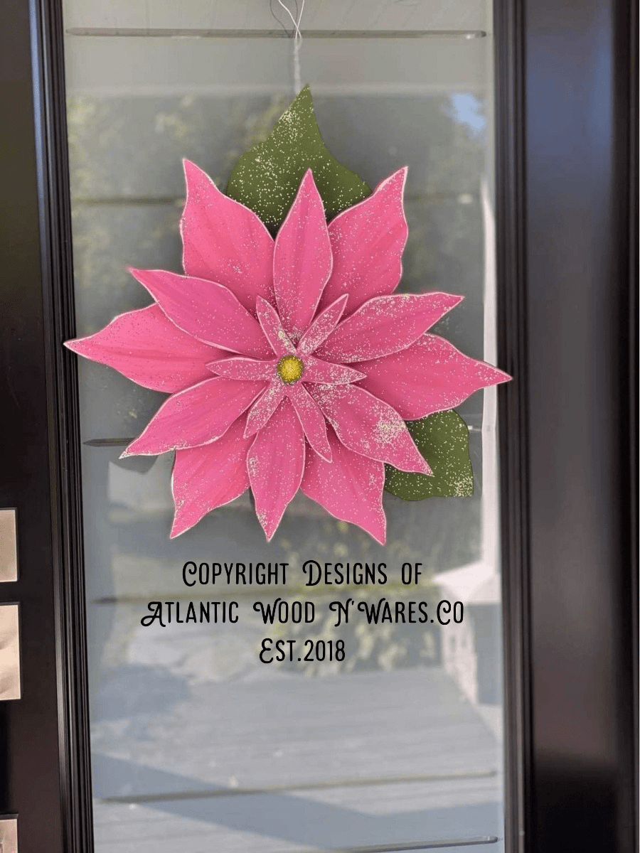 Atlantic Wood N Wares Home & Garden>Home Décor>Wall Decor>Wall Hangings 28 x 28 / Red The Poinsettia:A Beautiful and Unique Way to Celebrate the Holiday Season | Wooden Flower