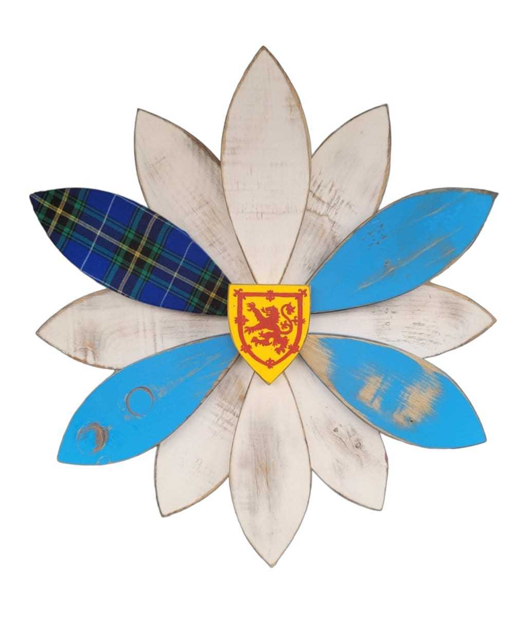 Atlantic Wood N Wares Home & Garden>Home Décor>Wall Decor>Wall Hangings Antique with Tartan 24 inch Nova Scotia Wooden Flower: A Handcrafted Art Piece for Your Home 
