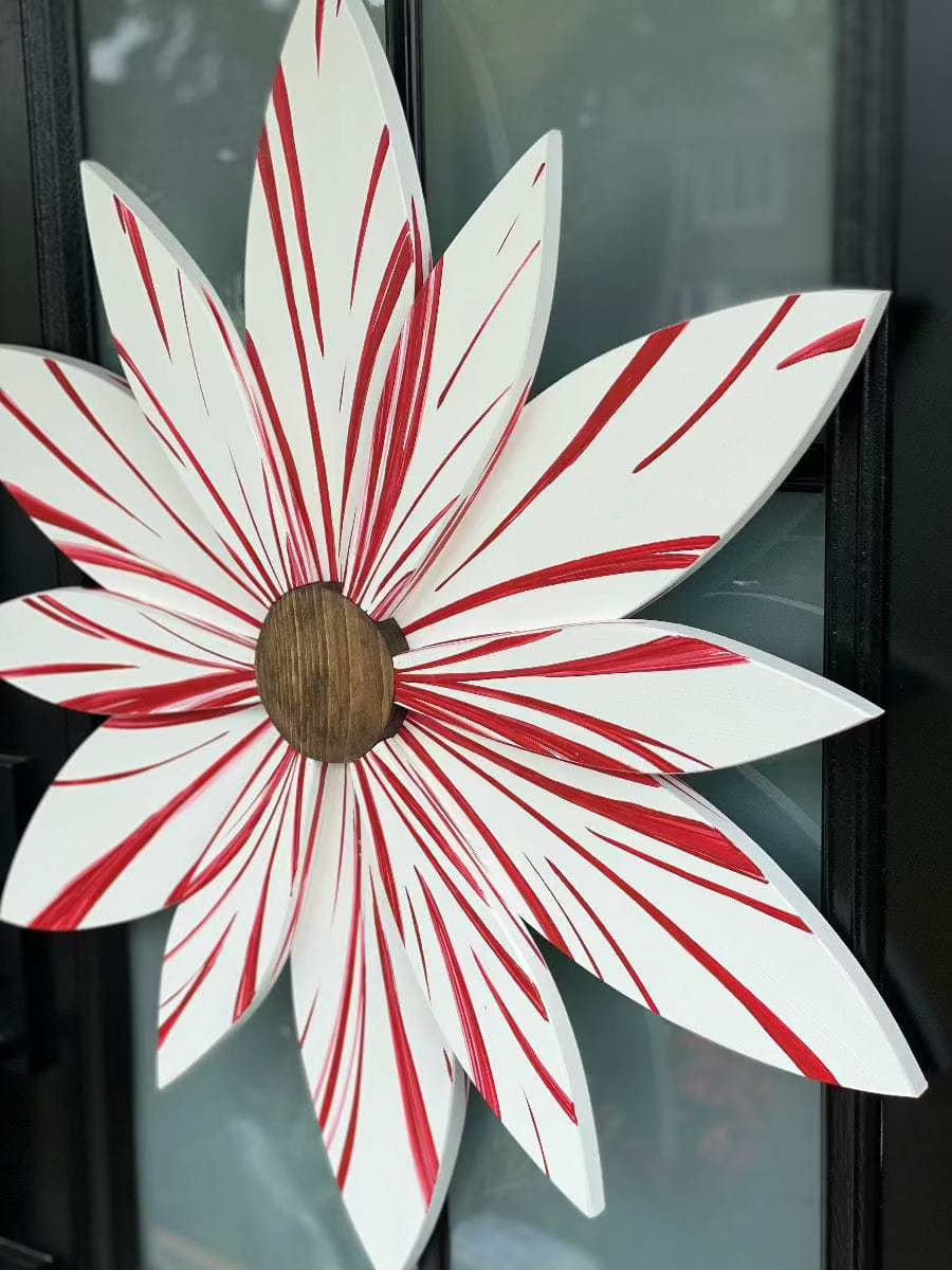 Atlantic Wood N Wares Home & Garden>Home Décor>Wall Decor>Wall Hangings Candy Stripe Wood Flower Door Decoration Is Candy Cane Colour