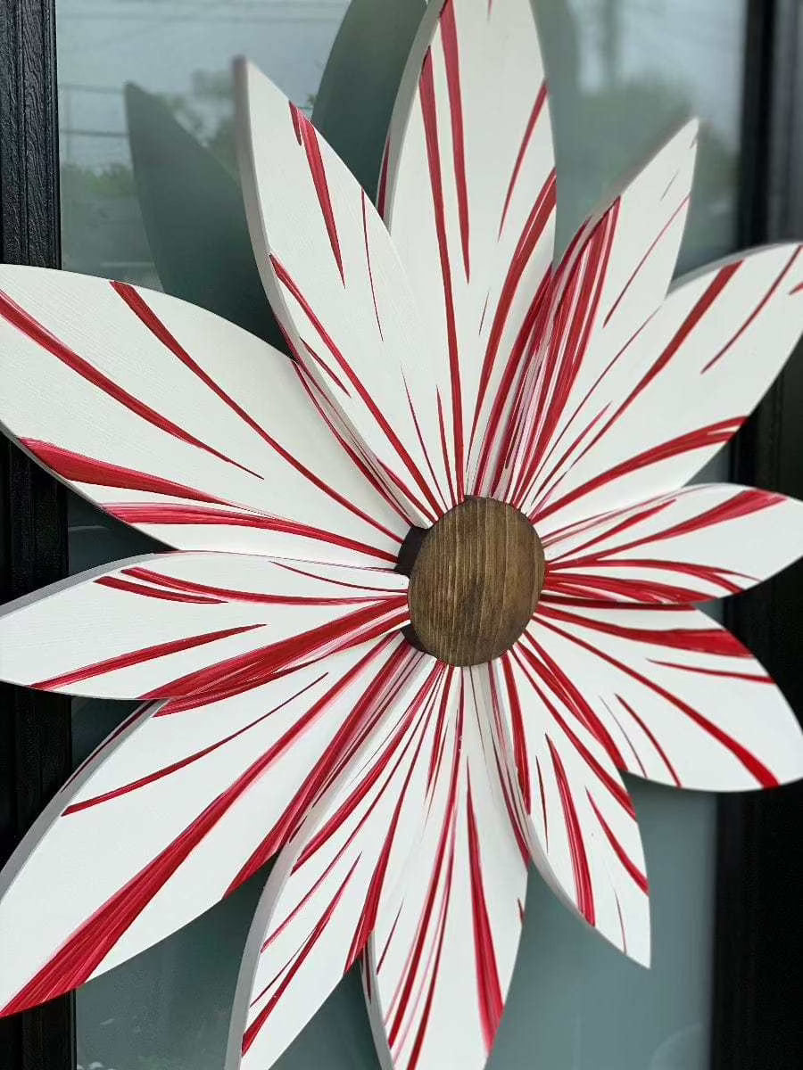 Atlantic Wood N Wares Home & Garden>Home Décor>Wall Decor>Wall Hangings Candy Stripe Wood Flower Door Decoration Is Candy Cane Colour