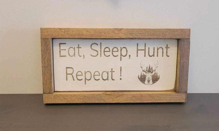  Atlantic Wood N Wares  Home & Garden>Home Décor>Wall Decor>Wall Hangings Eat Sleep Hunt Laser Engraved Wood Signs: Stunning Gifts for Outdoor Lovers huntfish01