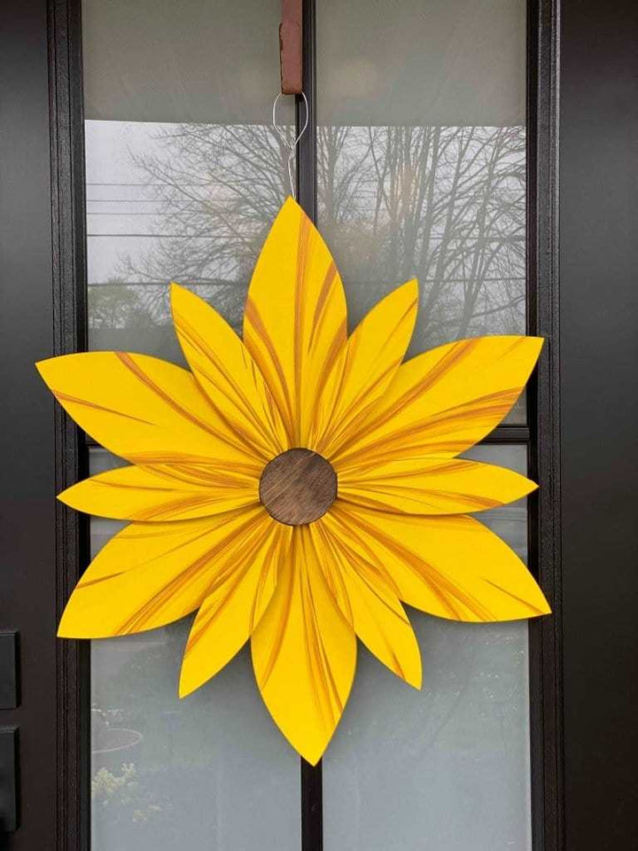 Atlantic Wood N Wares Home & Garden>Home Décor>Wall Decor>Wall Hangings Large 30 x 30 inches Handcrafted Sunflower Door Decoration for Your Home or Garden SFSTS001