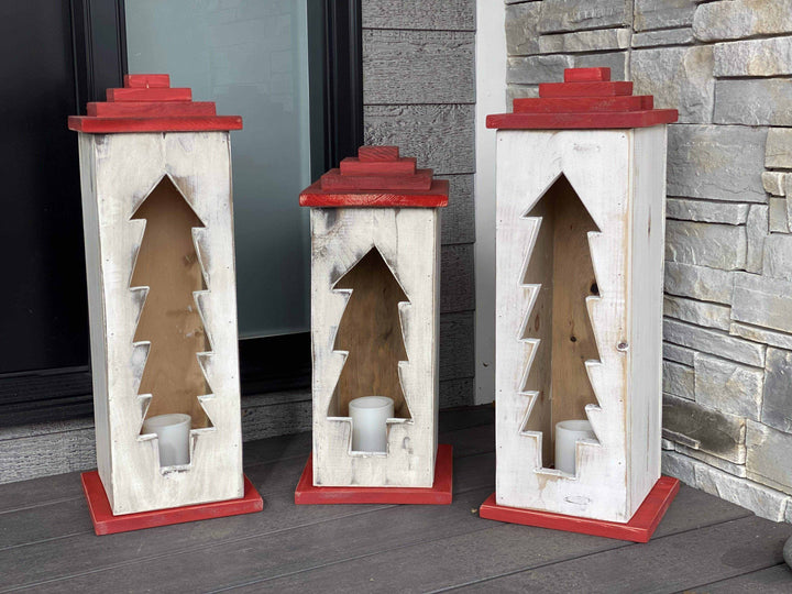 Atlantic Wood N Wares Home & Garden>Home Décor>Wall Decor>Wall Hangings medium / Antique White & Red Elevate Your Space with Handcrafted Wooden Lanterns | Shop Now chris21