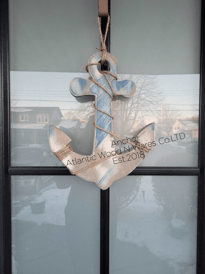  Atlantic Wood N Wares  Home & Garden>Home Décor>Wall Decor>Wall Hangings Nautical Wooden Anchor Door or Wall Art | Rustic and Weathered Look NAncor01
