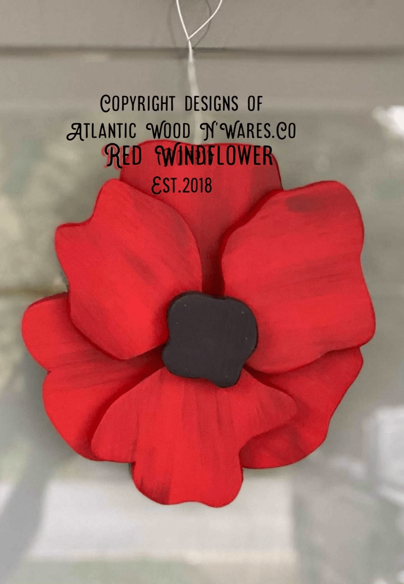 Atlantic Wood N Wares Home & Garden>Home Décor>Wall Decor>Wall Hangings Red Windflower Door Decoration - Elegant and Charming Artisanal Pieces WFS001