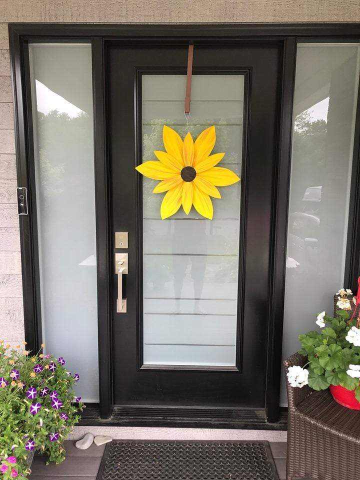 Atlantic Wood N Wares Home & Garden>Home Décor>Wall Decor>Wall Hangings Small 22 x 22 inches Handcrafted Sunflower Door Decoration for Your Home or Garden SFSTS001
