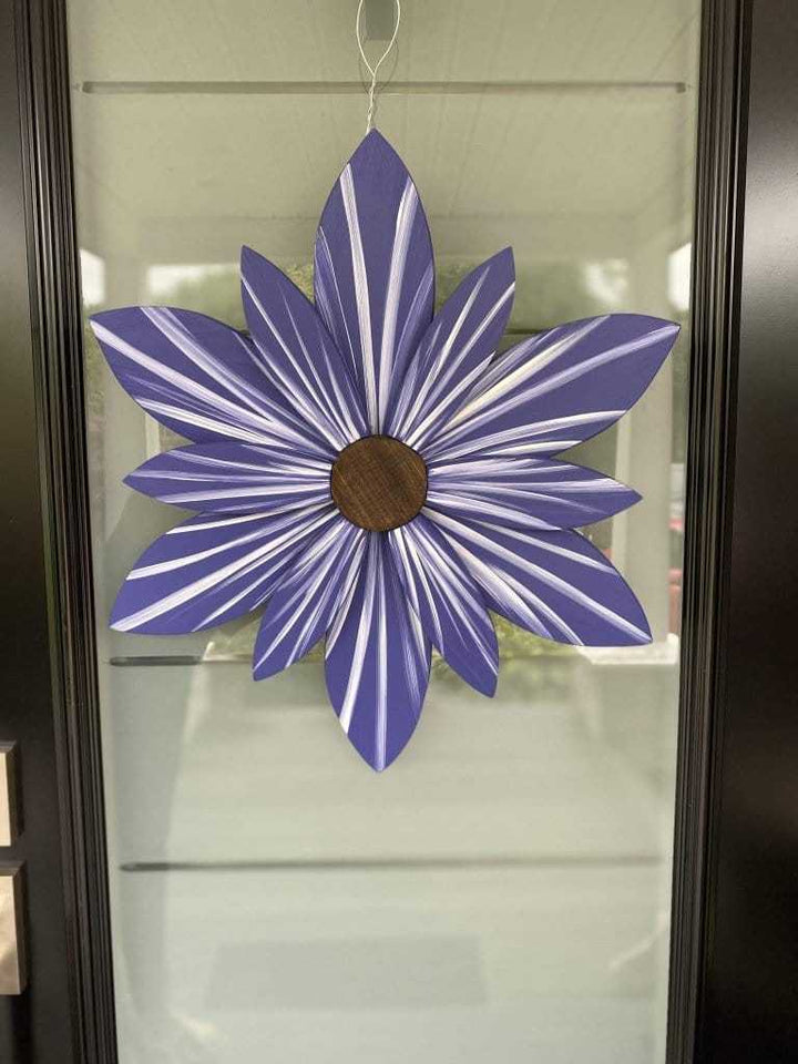 Atlantic Wood N Wares Home & Garden>Home Décor>Wall Decor>Wall Hangings Small 22 x 22 inches Scandinavian Blue Wooden Flower Art - Handcrafted and Painted SFSBS001