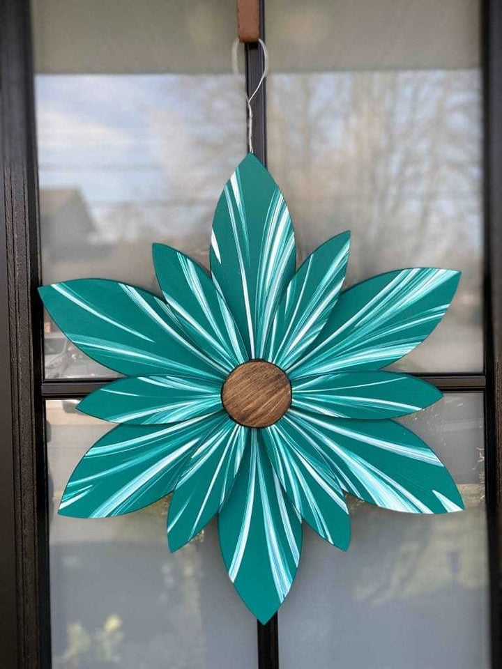 Atlantic Wood N Wares Home & Garden>Home Décor>Wall Decor>Wall Hangings Small 22x22 inches Juniper Green Wooden Flower:A Handcrafted Door Decoration -All Seasons SFTRS001