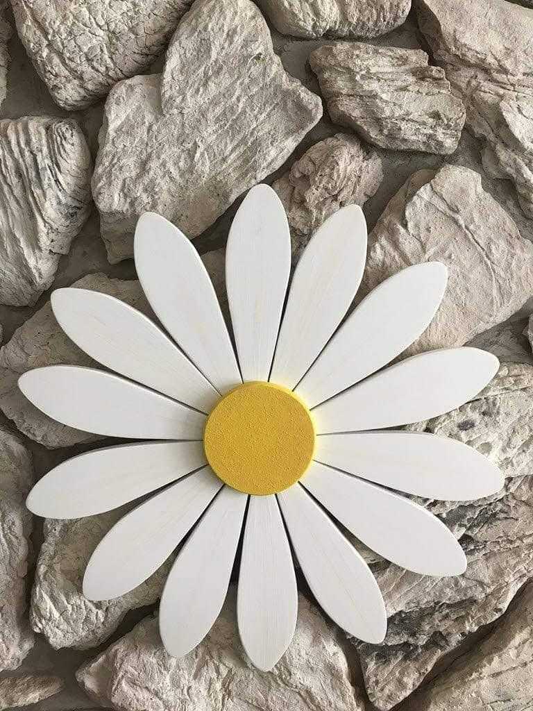 Atlantic Wood N Wares Home & Garden>Home Décor>Wall Decor>Wall Hangings Symbolize New Beginnings and Motherhood -Our Hand-Painted Wooden Art Daisy SFDL001