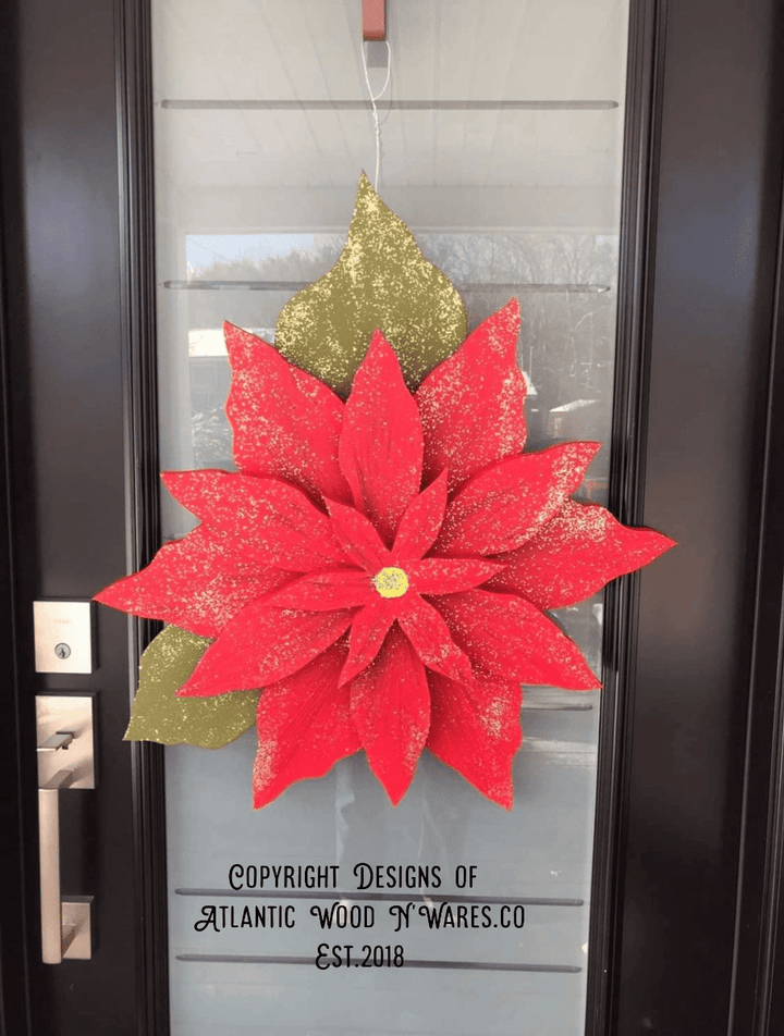 Atlantic Wood N Wares Home & Garden>Home Décor>Wall Decor>Wall Hangings The Poinsettia:A Beautiful and Unique Way to Celebrate the Holiday Season | Wooden Flower