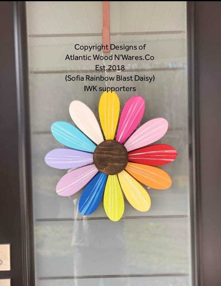 Atlantic Wood N Wares Home & Garden Medium / Sofia Rainbow Symbol of Hope: Sofia Daisy Handmade Art for Sale