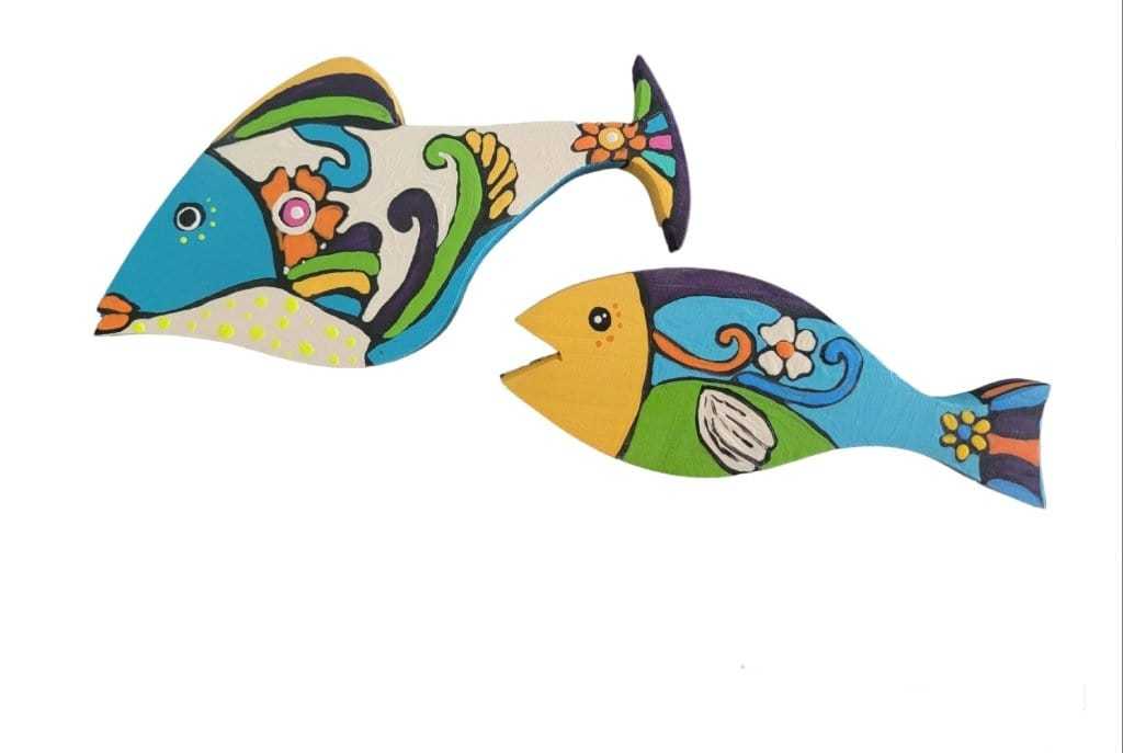 Wooden Art: Groovy Hand-Painted Fish for Home Decor – Atlantic Wood N Wares