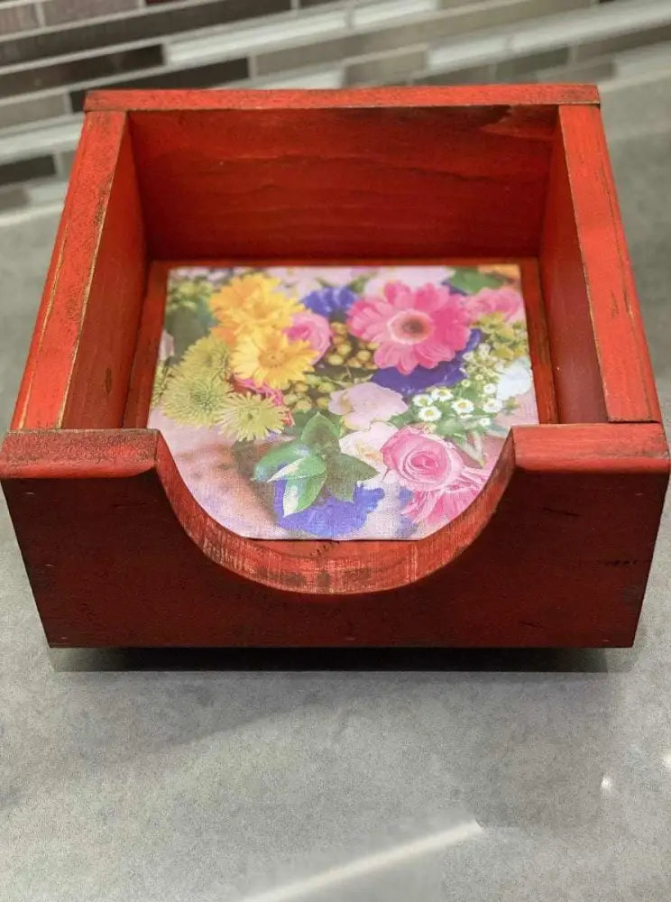 Rustic Pine Napkin Holder | Farmhouse Table Decor | Distressed Wood