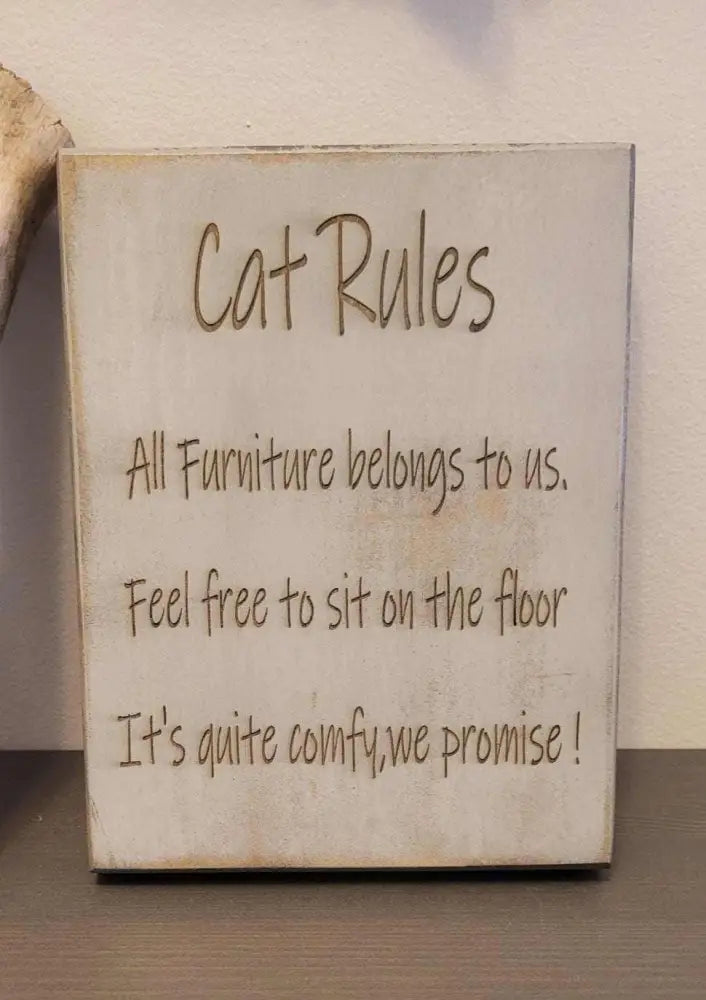 Cat Lovers Laser Engraved Wall Art with humorous feline-themed design.