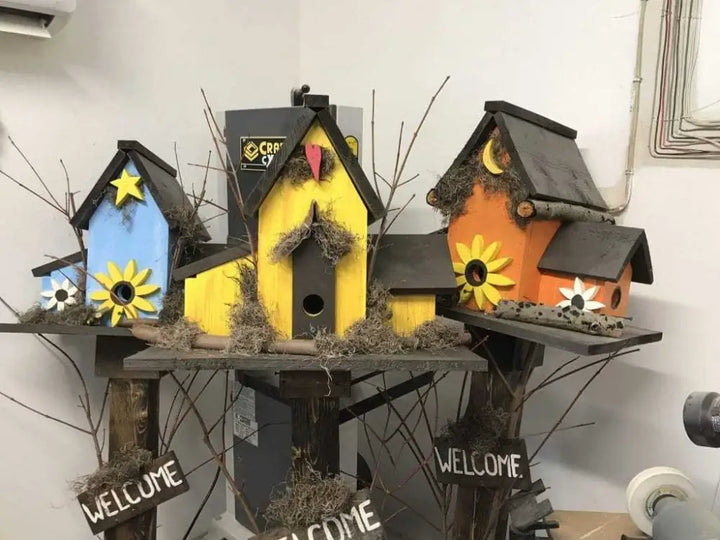 Triple Compartment Birdhouse | Custom Pine Wood Made in NS