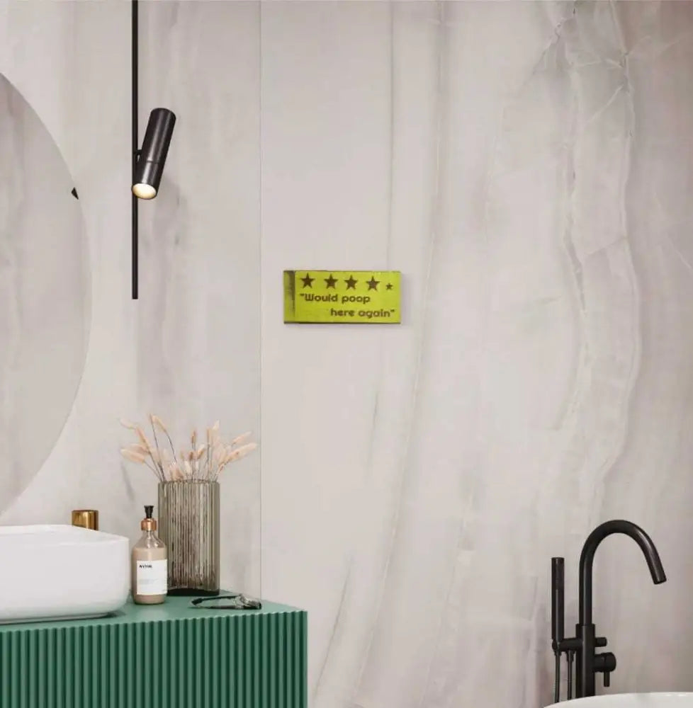 Bathroom Signs Get a Giggle with Rustic "Would Poop Here Again"
