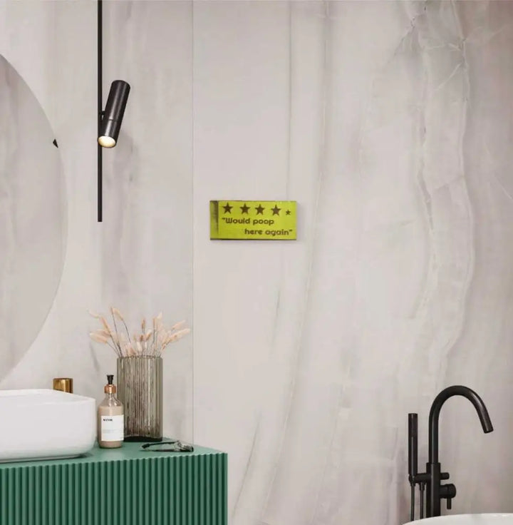 Bathroom Signs Get a Giggle with Rustic "Would Poop Here Again"
