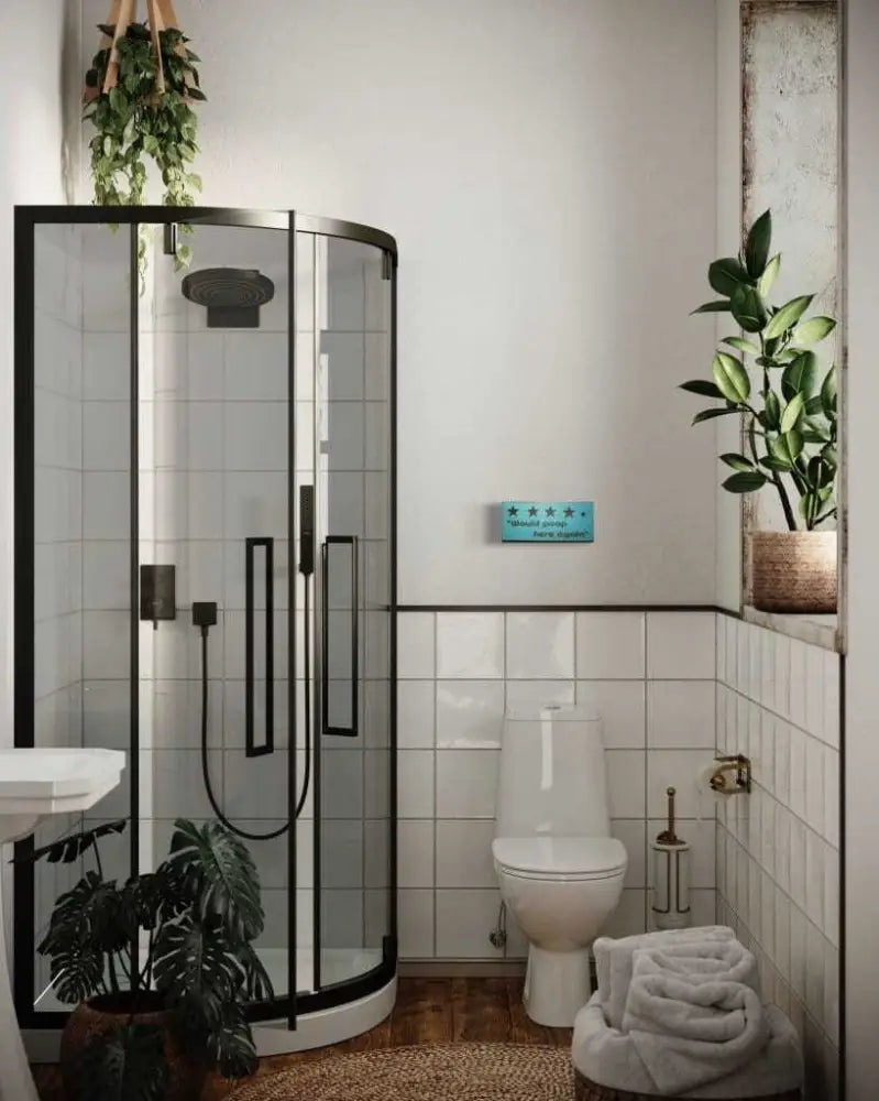 Bathroom Signs Get a Giggle with Rustic "Would Poop Here Again"