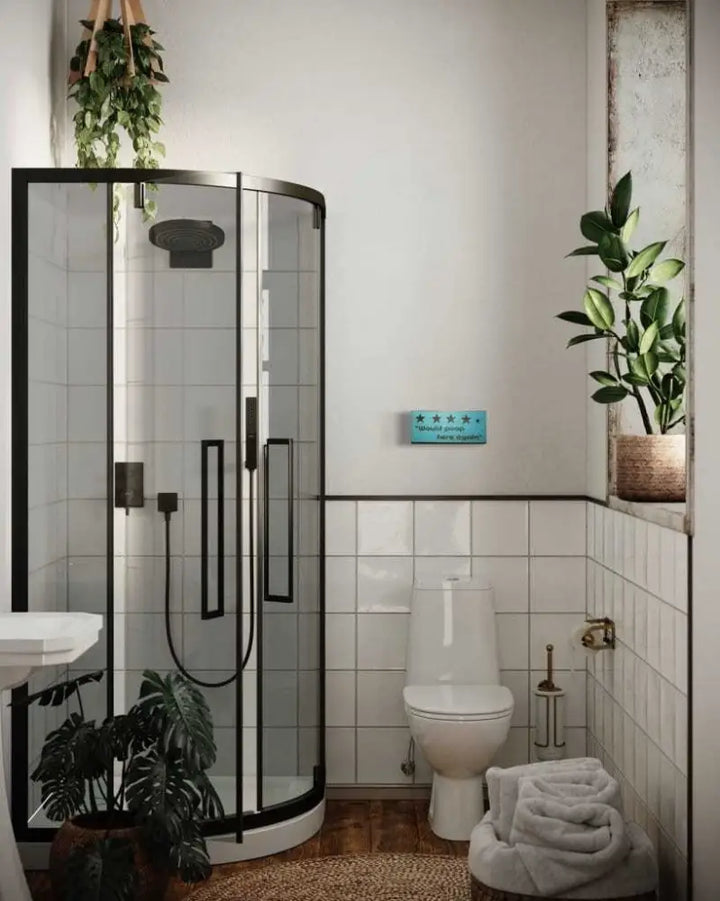 Bathroom Signs Get a Giggle with Rustic "Would Poop Here Again"