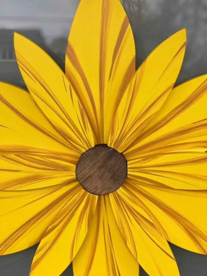 Hand-Painted Wood Sunflower | All-Season Home Decor