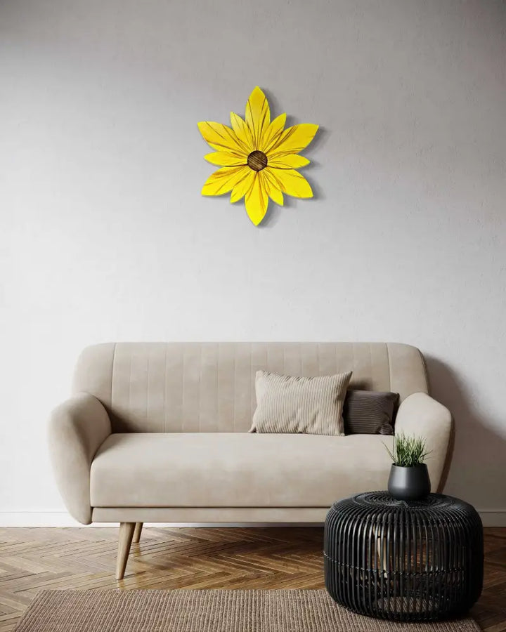 Hand-Painted Wood Sunflower | All-Season Home Decor