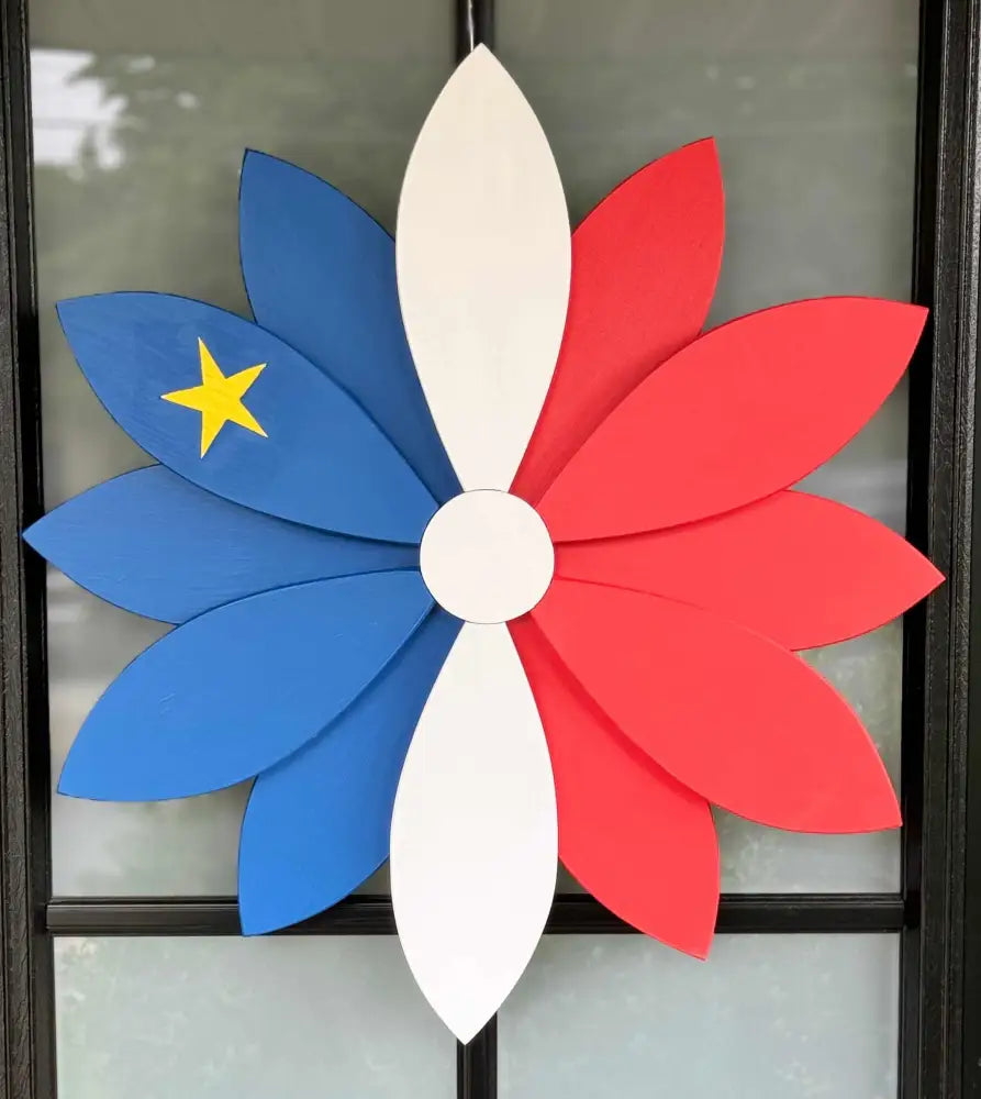 Handcrafted Acadian Flag Wood Flower