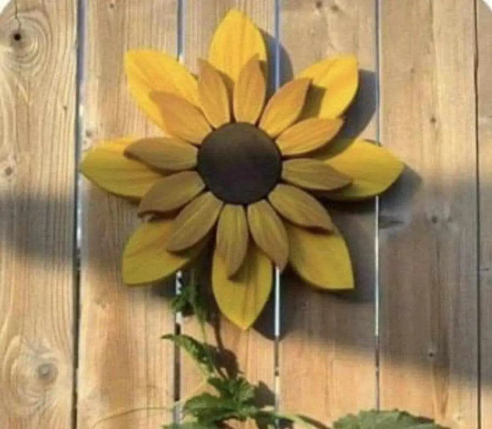 Handcrafted wooden sunflower front decoration 