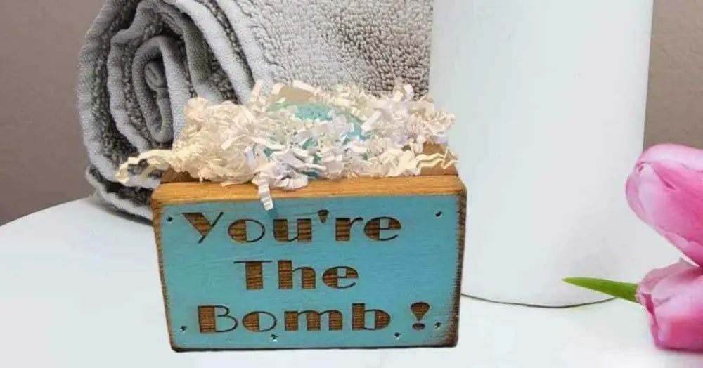  Atlantic Wood N Wares  Bathroom Accessories>Decor>Artwork Blue Handmade Wooden Boxes with Bath Bombs: The Ultimate Gift Idea 