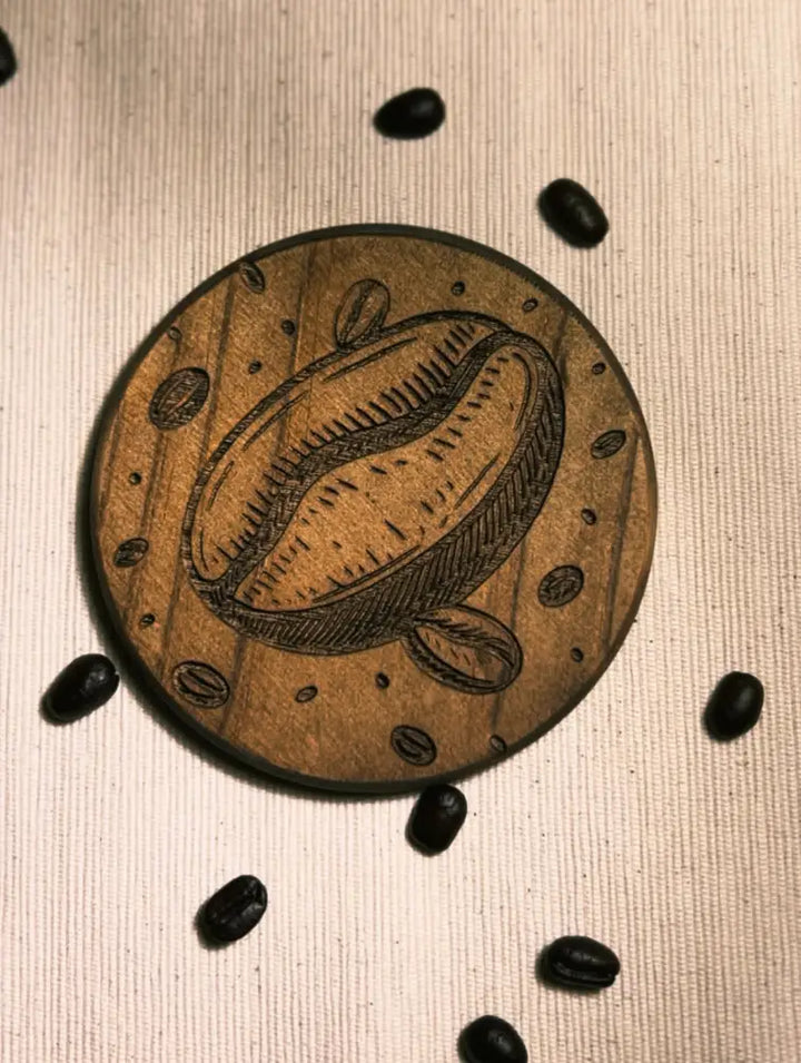 Morning Ritual Wood Coaster Set – Engraved Natural Coasters