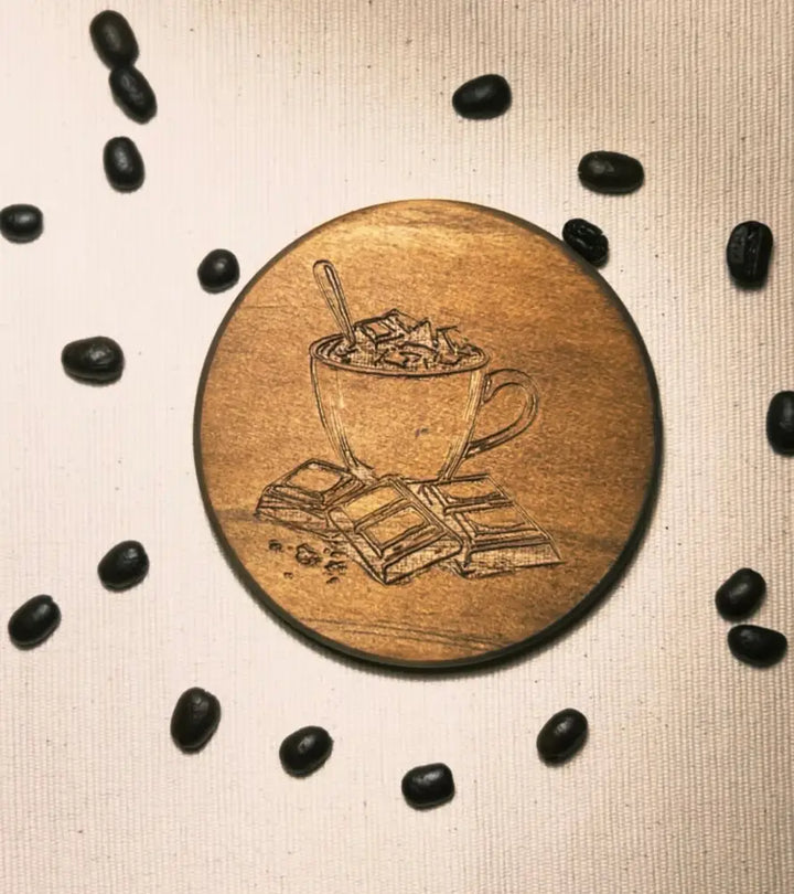 Morning Ritual Wood Coaster Set – Engraved Natural Coasters