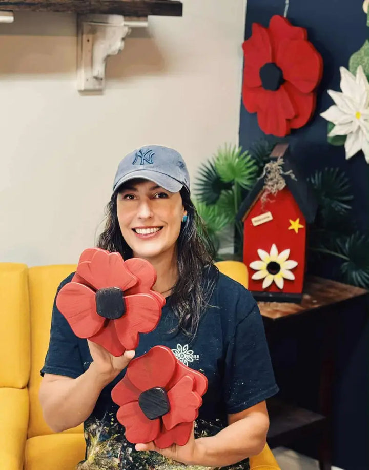 Poppy Anemone Windflower Decor | Unique Wreath Art -  Atlantic Wood N Wares 