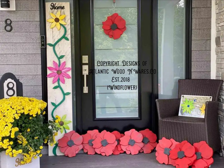 Poppy Anemone Windflower Decor | Unique Wreath Art