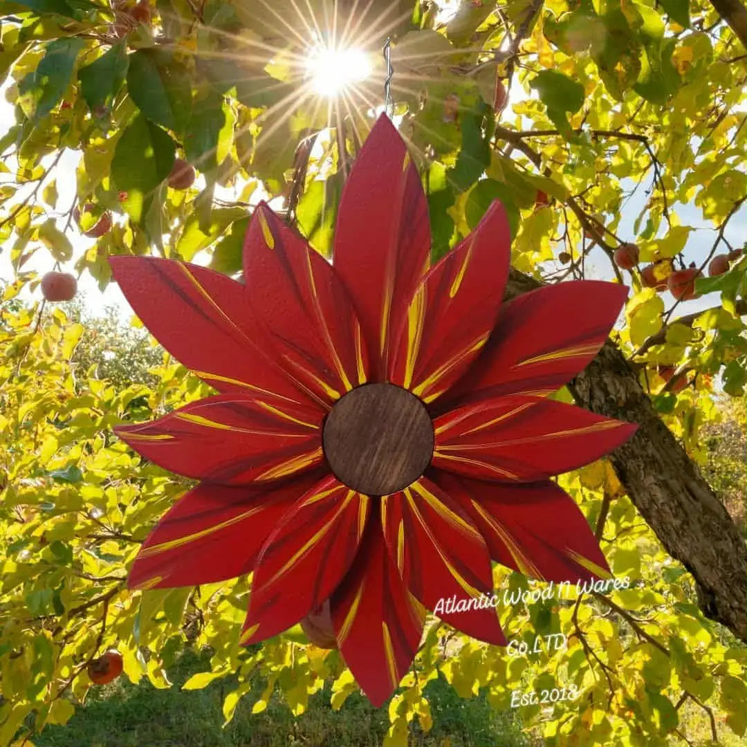 Handcrafted Wooden Flower Wall Art | Outdoor Wood Decor. -  Atlantic Wood N Wares 