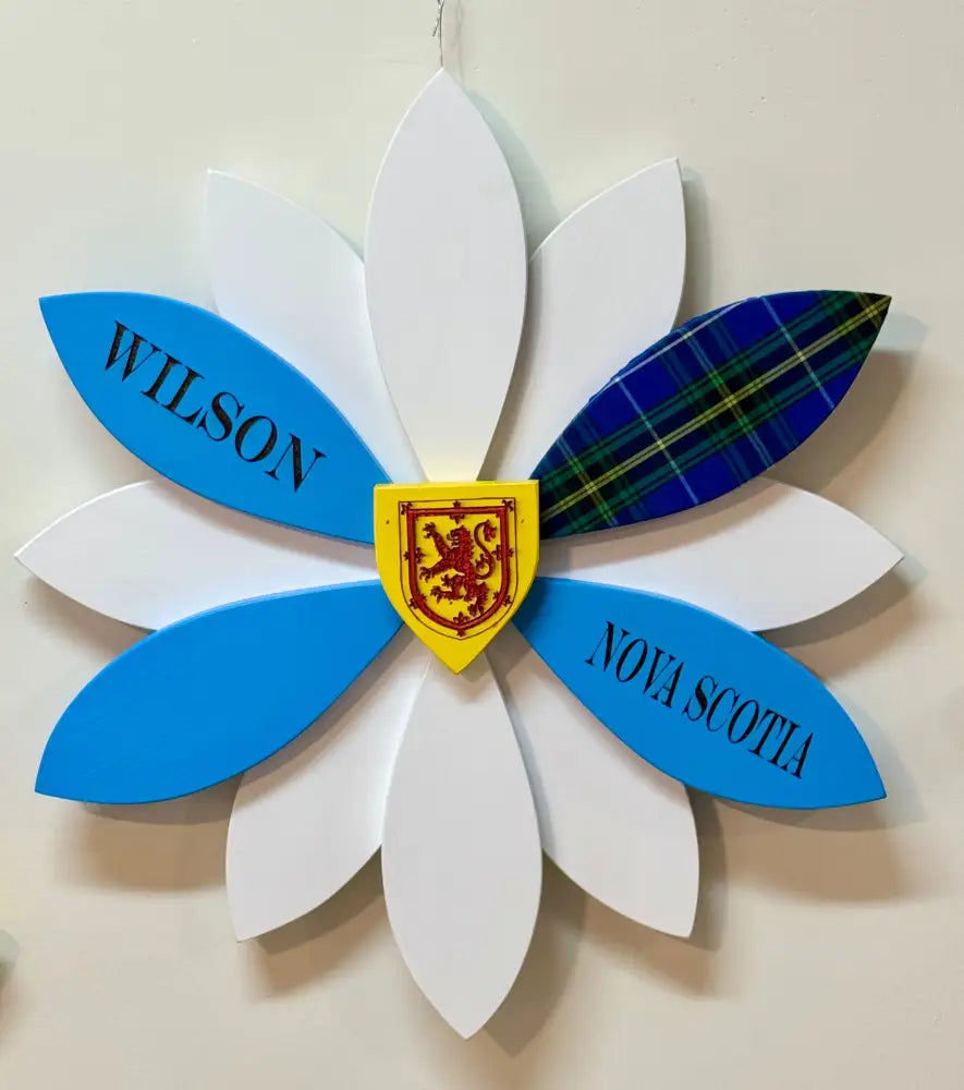 Wooden Flower  Nova Scotia Proud  Handcrafted Door Decorations -  Atlantic Wood N Wares 